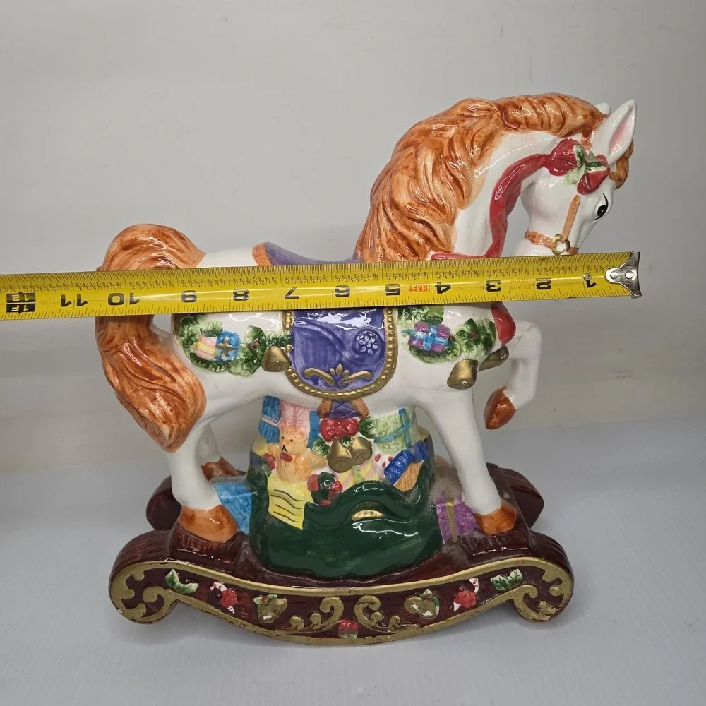 SAN FRANCISCO MUSIC BOX Carousel MUSICAL CHRISTMAS ROCKING HORSE Jingle Bells